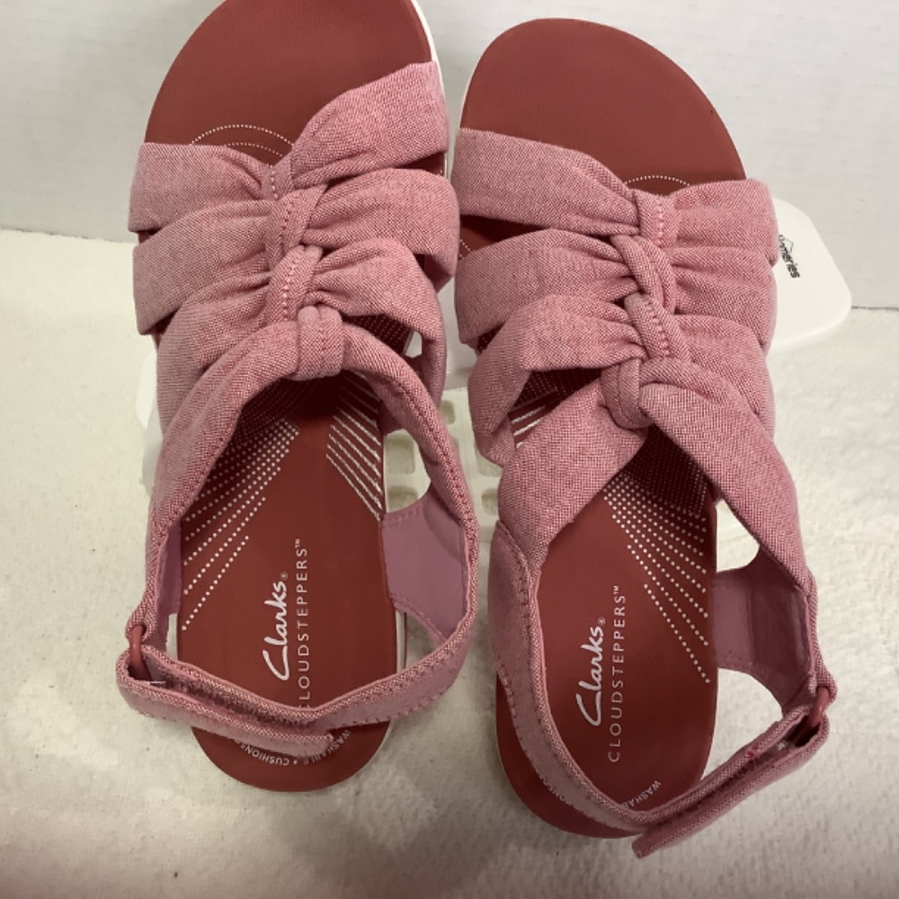 EUC Clarks Cloudsteppers cushion soft rose/pink sandals - Picture 4 of 12